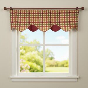 Better Homes & Gardens Plaid Window Valances Set Of 2 57" X 21" Red & Multicolor